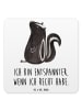 Mr. & Mrs. Panda Glasuntersetzer Stinktier Sitzen mit Spruch in Weiß