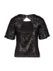 Vera Mont Pailletten-Bluse mit Flügelärmeln in Schwarz