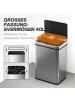 HOMCOM Elektrischer Mülleimer in Silber 35,5L x 26B x 55H cm