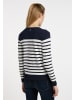 DreiMaster Damen Strickpullover in Marine Wollweiss