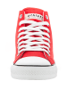 ethletic Canvas Sneaker White Cap Hi Cut in cranberry red just white