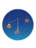 Mr. & Mrs. Panda Rund Magnet Sternzeichen Waage ohne Spruch in Sternenhimmel Blau