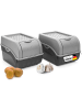 Novaliv Kartoffel Aufbewahrungsbox | 2X mitel 5L | GRAU | Zwiebelbox | Gemüseb in Grau
