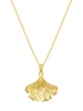 Hey Happiness Vergold. Halskette Ginkgoblatt Anhänger 925 Sterlingsilber in Gold