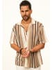 CARISMA Kurzarmhemd - gestreift als Poloshirt im Summer-Look für Herren in Beige