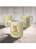 Mr. & Mrs. Panda Kindertasse Waschbär mit Spruch in Gelb Pastell