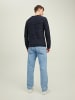 Jack & Jones Dünner Langarm Strickpullover Basic Sweater Meliert JCOBERG in Navy