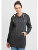 Oxmo Kapuzensweatjacke OXVicky Sweat Zip-Hoodie Long in Grau
