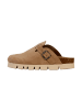 Divine Factory Leder-Pantoletten „Eden“ Braun