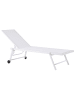 Beliani Gartenliege PORTOFINO in Weiß - (W) 198 x (H) 32 x (L) 65 cm