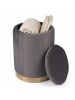 relaxdays Hocker in Dunkelgrau - (H)42 x Ø 32 cm