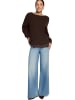 Zero  Strickpullover mit Spitzenkante in Chocolate Plum