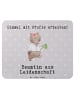 Mr. & Mrs. Panda Maus-Pad Beamtin Leidenschaft mit Spruch in Grau Pastell