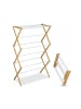 relaxdays Wäscheständer in Natur/ Weiß - (B)73 x (H)115 x (T)33 cm