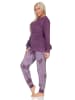 NORMANN Frottee Schlafanzug langarm Bündchen Sterne - 87133 in beere