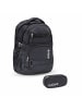 Wave Rucksack Tasche Infinity Schulrucksack Set 2 tlg "Black" Kinder Ranzen 10 Jahre