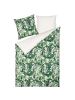 Beliani 3-tlg Bettwäsche-Set GREENWOOD in Grün/Weiß
