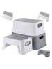 relaxdays Kindertritthocker "Zahlen" in Weiß/ Grau - (B)33 x (H)25,5 x (T)38,5 cm