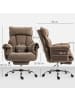 HOMCOM Bürostuhl-80L x 80B x 106-114H cm-Braun