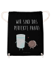 Mr. & Mrs. Panda Rucksackbeutel Milch Keks mit Spruch in Schwarz