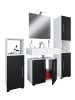 VCM  4-tlg. Badmöbel Set Komplett Badschrank Flandu II in Weiß / Schwarz
