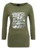 MADELEINE Bedrucktes Jersey-Shirt mit 3/4-Ärmeln in avocado / silberfarben