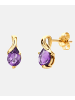 Diamant L'éternel Ohrstecker aus 375 Gelbgold mit Amethyst