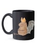 Mr. & Mrs. Panda Kaffeetasse Fledermaus Sitzen ohne Spruch in Schwarz