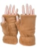styleBREAKER Fingerlose Handschuhe mit Teddyfell in Camel
