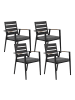 Beliani 4er-Set Esszimmerstuhl TAVIANO in Schwarz/Grau/Braun