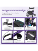 COSTWAY Rollator mit Luftbereifung faltbar bis 140 kg in Lila