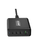 Wozinsky GaN-Ladestation USB-A / 3 x USB-C Schnellladegerät 240W in Schwarz in Schwarz