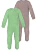 Normani Outdoor Sports 2x MERINO Babystrampler Levin in Grün/Rosa