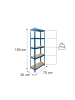 relaxdays Schwerlastregal in Blau/ Braun - (B)75 x (H)150 x (T)30 cm