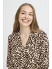 Pulz Kurzarm-Bluse PZCHARLOTTE Regular fit in Brown Animal Printed