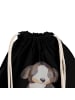 Mr. & Mrs. Panda Stofftasche Hund Entspannen mit Spruch in Schwarz