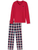 Schiesser Pyjama Family in rot, dunkelblau