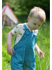 Little Green Radicals Gestreifte aufgerollte Latzhose in Blau