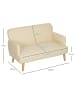 HOMCOM 2 Sitzer Sofa in Cremeweiß 130L x 74B x 79H cm