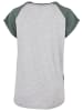 Urban Classics Urban Classics Damen Ladies Contrast Raglan Tee in lightgrey/paleleaf