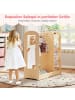 COSTWAY Kindergarderobe mit Spiegel 93,5 x 38 x 100 cm in Hellbraun