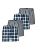 Schiesser Web-Boxershorts 4er Pack in Blau/Grau