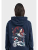 OLDSKULL Hoodie Asian Blossom Queen Logo Graphic in Navy Blue