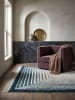 KADIMA DESIGN Teppich Wolle Handgewebt FROND Geometrisch Wohnzimmer Modern Wohnlich in Blau