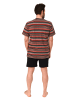 NORMANN Kurzarm Schlafanzug Pyjama Shorty Streifen - 84476 in rot