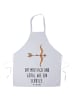 Mr. & Mrs. Panda Schürze Sternzeichen Schütze mit Spruch in Weiß