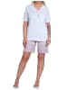 NORMANN kurzarm Schlafanzug Shorty Pyjama Ethnolook in hellblau