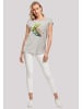 F4NT4STIC Extended Shoulder T-Shirt Baum mit Blumen in grau meliert