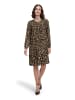 Betty Barclay Plisseekleid langarm in Schwarz/Beige