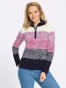 Sieh an! Troyer-Pullover in magenta-marine-gemustert